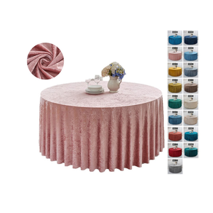 Mantel de Terciopelo Personalizable Rosa para Bodas, Venta al por Mayor, Duradero, Multicolor, Lavado, Redondo, para Fiestas, Hoteles - Product Image 2