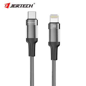 JERTECH CH-220 Laptop Phone 30W 20V 3A Type-C Data Cables Nylon Braid Aluminum Alloy Fast Charging Type C To Light-Ning