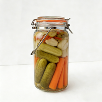 Bocaux de conservation alimentaire en verre avec couvercle hermétique et poignée robuste en acier inoxydable, récipient de cuisine carré, écologique, moderne, pour les fêtes
