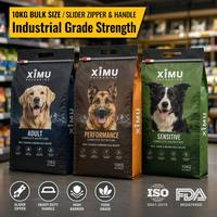 Bolsa de 10 kg a prueba de olores para alimento de mascotas con cremallera deslizante, asa y fuelle lateral, saco industrial de 20 lb, embalaje personalizado impreso para alimento de perro a granel
