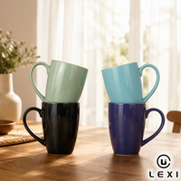 Tasse à café de style nordique, couleur unie, 500 ml, ensemble de tasses en céramique brillante, logo personnalisé, résistant à la chaleur, cadeaux d'affaires