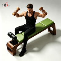 Nouveau design Banc de musculation multifonction réglable en bois, Banc à haltères, Chaise de fitness polyvalente, Banc d'entraînement polyvalent