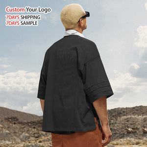 เสื้อยืดคุณภาพสูง ผ้าโพลีเอสเตอร์ผสมคอตตอน ทรงหลวม สีดำ สำหรับออกกำลังกาย ระบายอากาศได้ดี แห้งเร็ว พิมพ์ลายได้ตามต้องการ สำหรับผู้ชาย - Product Image 3