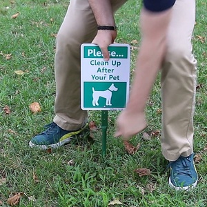 Letrero Gráfico DOG de 21.5 Pulgadas de Alto con Estaca, Aluminio Laminado de 40 Mil Resistente a la Corrosión, Letrero para Jardín 'Por Favor, Limpie el Patio de su Mascota', Material PP Cortado - Product Image 2