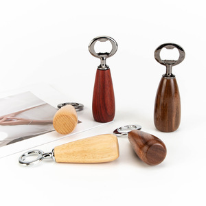 Solid Wood Bottle Opener Stainless Steel Handle Portable Beer Opener For Home Use - Product Image 3