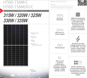 Panel Solar módulo PV Mono 315W 320W 325W 330W 335W sistema de energía Solar paneles - Product Image 3