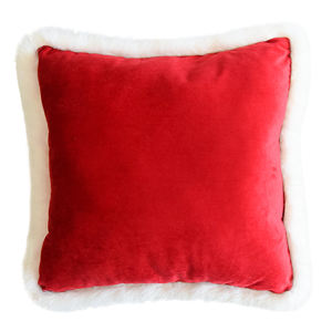 Kadife Dokuma Suni İpek Yumuşak Yastık Suni Kürk Kenarlı Çevre Dostu Masaj Yastığı Ev Otel Sırt Desteği Çıkarılabilir Yıkanabilir - Product Image 1