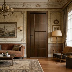 Puerta Interior Moderna de Madera para Dormitorio, Puerta Compuesta de Madera Sólida Insonorizada para Hotel y Villa, Tamaño Personalizado Disponible - Product Image 2