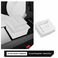 Boîte de rangement pour accoudoir Tesla Model 3 Highland et Model Y YL 2025, tapis organisateur en ABS, ajustement personnalisé, non destructif, noir, blanc, gris