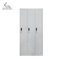Design moderne 3 portes en acier armoire casier placard de rangement pour école de bureau et hôtel