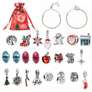 Ornements de noël, bijoux de noël, Bracelet, compte à rebours, cadeau, calendrier de l'avent, bricolage, collier de noël, ensemble cadeau, boîte aveugle, nouvelle collection 2023 - Product Image 1