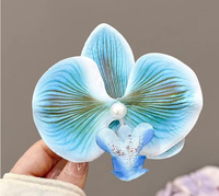 Vente en gros de pinces à cheveux en forme de fleur de phalaenopsis 3D réalistes pour femmes - Pinces à bec de canard en forme d'orchidée pour la plage, les mariages et le quotidien