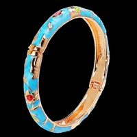 Vente en Gros de Fleurs de Pivoines Traditionnelles Émail Coloré Bracelets en Alliage pour Femmes Bracelets en Alliage Bijoux de Mode pour Femmes