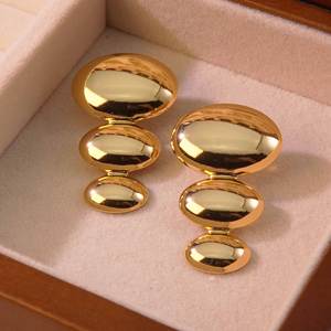 Женские винтажные позолоченные серьги-капли из нержавеющей стали, оптовая продажа, классический дизайн для юбилеев - Product Image 5