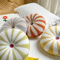 Adorable Coussin Rond en Peluche Motif Jacquard Polyester Style Européen et Américain pour Décoration de Salon et de Chambre