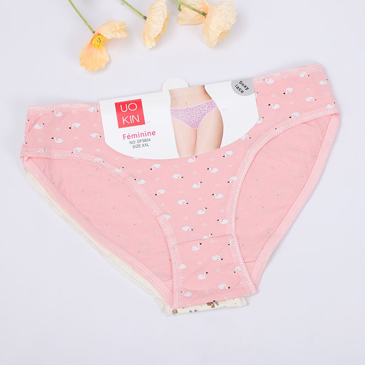 UOKIN Ladies Panties Underwear in Bulk Wholesale Womens Print Flowers Cotton Woman Underwear Wholesale High Quality Combed