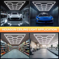 Nouvelle Lampe de Barbier Hexagonale Étanche au Design Innovant, Éclairage de Plafond LED COB pour Salon de Coiffure et Atelier, Corps en Aluminium Lumineux, Idéale pour Bureau et Aménagement Paysager