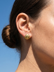 Pendientes de Acero Inoxidable Chapados en Oro de 18K con Mini Conchas Marinas para Mujer, Joyería Impermeable con Textura de Concha Oceánica, Regalo - Product Image 3