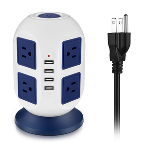 OEM US UK Tower Power Strip Desktop <strong>Charging</strong> Station Outlet Cube Extension <strong>Lead</strong> with 3 USB a Ports 10 Outlets - Product Image 1