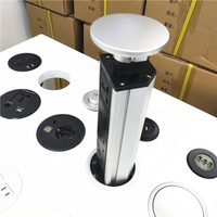 Enchufe de Corriente de 3 Tomas AC para Reino Unido, Color Blanco, Negro y Plateado, 90 mm, Enchufe de Mesa, Enchufe Extraíble, Cargador USB para el Hogar, la Oficina y la Cocina