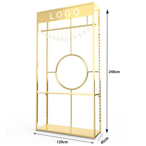 Estante de exhibición de ropa personalizado, estante de exhibición dorado de pie, zapatos de vestir, camisetas, estantes de ropa para tiendas minoristas - Product Image 6