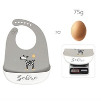 Bavoir bébé en silicone imprimé dessin animé, imperméable, avec fermeture à bouton, réglable, pour l'alimentation des bébés (vente en gros)