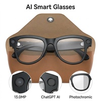 Gafas Inteligentes 2026, Fotografía de 13 Megapíxeles, Video 4K Ultra HD, Interacción Táctil para Llamadas, Estuche de Carga de Cuero