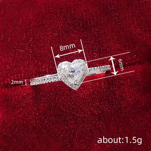Anello dal design a forma di cuore, stile dolce, per donna - Product Image 4
