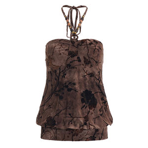 Top Halter con Cuentas Estilo Retro Y2K para Mujer, Camiseta sin Mangas de Longitud Midi con Diseño de Bolsillo, Tejida para el Verano - Product Image 6