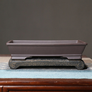 Diseño clásico Púrpura Arcilla Bonsai Lavabo Cuadrado y <span class=keywords><strong>Rectangular</strong></span> Mesa poco profunda Kit de plantas en <span class=keywords><strong>maceta</strong></span> con <span class=keywords><strong>maceta</strong></span> de arena - Product Image 1