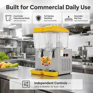 Distributeur de boissons froides commercial 16L par réservoir, machine à jus et granités multi-réservoirs pour <span class=keywords><strong>restaurant</strong></span> et bar - Product Image 5