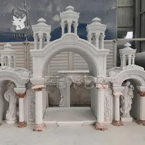 Manufacturer Customized Size Marble Altar Catholic Home Decoration Carved Marble Altar Table