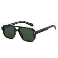 Lunettes de soleil populaires transfrontalières style pilote, à double barre et texture givrée, à grande monture, avec verres interchangeables