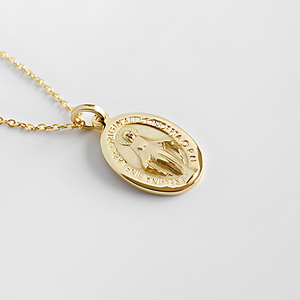 Pendentifs en or 18 carats de la Vierge Marie pour colliers féminins, collier en argent sterling avec <span class=keywords><strong>camée</strong></span> lettre, bijoux personnalisés de créateur - Product Image 3