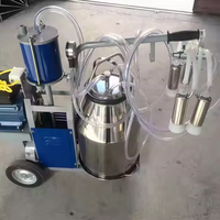Machine à traire industrielle portable de haute qualité pour vaches, chèvres et moutons, machine à lait à double baril à vide pour agriculteurs