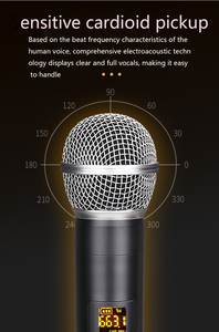 Microphone sans fil, double système de micro dynamique en métal sans fil UHF avec récepteur rechargeable, pour chant karaoké, mariage, DJ, Pa - Product Image 5