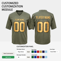 Jersey Sepak Bola Hijau Militer Premium Jahitan Khusus Tackle Twill Seragam Tim Gaya Tentara Kaos Sepak Bola Amerika Pria