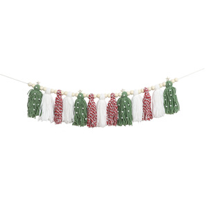 <span class=keywords><strong>Guirlande</strong></span> <span class=keywords><strong>de</strong></span> Noël artisanale en polyester avec pompons, style bohème européen, perles, pour arbre, cheminée, manteau <span class=keywords><strong>de</strong></span> cheminée, décoration murale - Product Image 6