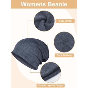 Berretti in cotone leggero di alta qualità da donna e da uomo morbidi cappelli a cuffia elastica chemio con teschio - Product Image 4