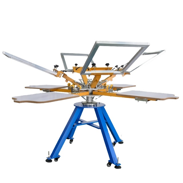 Micro Adjustment T-shirt Printing Machine 6 Color 6 Stations 4 Color 4 Stations Manual Screen Printer Manual