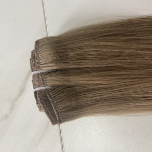 # Extensiones de cabello con clip de 7 puntas, cabello humano virgen, doble capa, transpirable # 7 clips para el cabello color marrón, invisibles y ligeros para mujer - Product Image 5