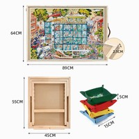 Meja Puzzle Kayu Lipat Multi-Sudut yang Dapat Disesuaikan untuk Dewasa dan Anak-Anak