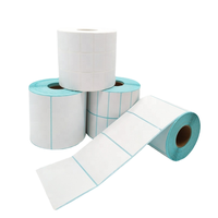Rollo de Etiquetas Rectangulares Termosensibles para Supermercado, Etiqueta Adhesiva Térmica de Triple Protección con Código de Barras Grande, Fuerte Adhesión