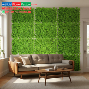 Artificial Eucalyptus Foliage Panel Vertical Garden Tile Green <b>Wall</b> Grass Mat Backdrop For Indoor Outdoor Home Decor - Product Image 6