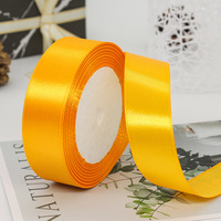 Kualitas tinggi kustom dicetak 25 yard 1 inci lebar pita Satin 25mm sutra untuk natal hadiah membungkus grosir