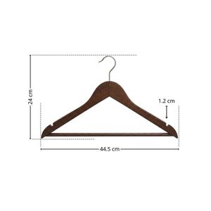 Cintre en bois haut de gamme avec barre porte-pantalon et antidérapant pour placard, design minimaliste, finition durable - Product Image 2