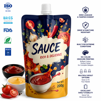 Sachets Doypack à bec verseur personnalisés, résistants aux perforations, pour miel, sirop, pâte de sésame, beurre de cacahuète, sauces et aliments liquides