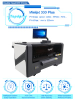 Máquina de impresión de película de mascotas tamaño A3, máquina de vibración de polvo de 30cm, impresora digital pequeña con cabezales xp600