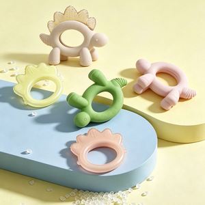 Anneau de dentition pour bébé en silicone en forme de dinosaure, rempli d'eau, sans BPA, rafraîchissant, jouet à mâcher pour nourrissons 0-12 mois, compatible réfrigérateur, OEM - Product Image 2