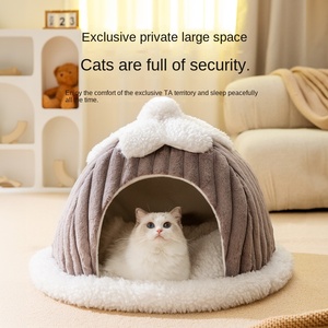 Automne et <span class=keywords><strong>hiver</strong></span> entièrement fermé chaud chenil chien lit écologique nouveau nid chat neige maison chat lit et fournitures pour animaux de compagnie - Product Image 2